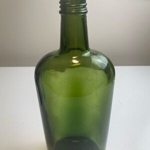 Vintage Green Glass Bottle 10”